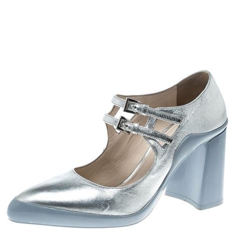 prada silver flat shoes|prada flat heel shoes.